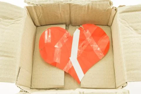 Bad heart inside damage box Stock Photos