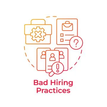 Bad hiring practices red gradient concept icon Stock Illustration