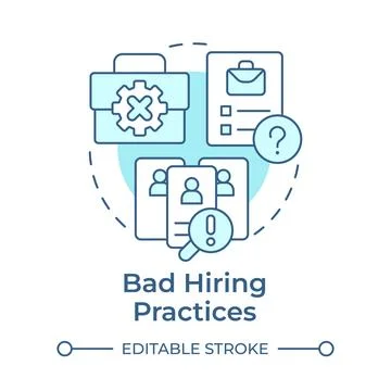 Bad hiring practices soft blue concept icon Stock Illustration