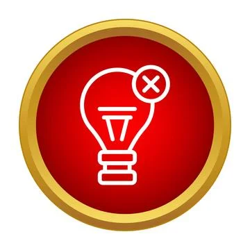 Bad idea concept with canceled light bulb icon Stock Illustration