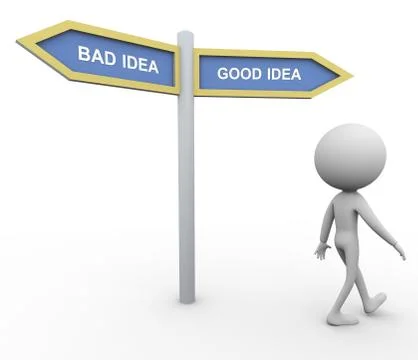Bad idea good idea Stock Illustration