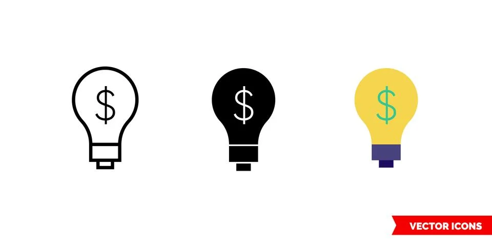 Bad idea icon of 3 types. Isolated vector sign symbol. Stock Illustration