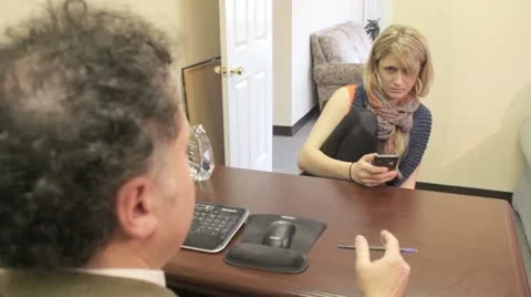 Bad Interview Etiquette - Texting. Stock Footage 10828859