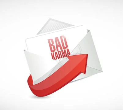 Bad karma email illustration Stock Illustration