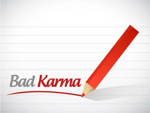 Bad karma message illustration design Stock Illustration