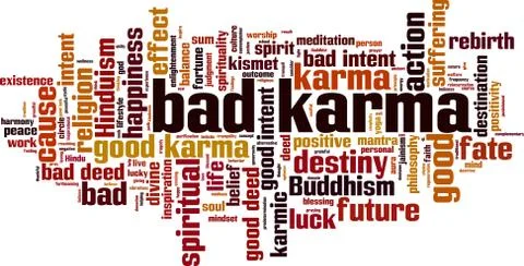 Bad karma word cloud Stock Illustration