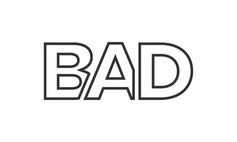 BAD logo design template with strong and modern bold text. Initial based ve.. 库存插图