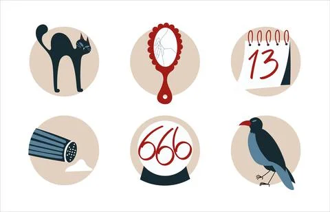 Bad luck symbols Stock Illustration