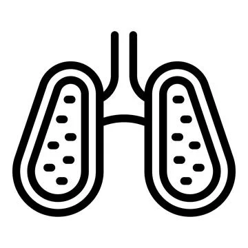 Bad lungs icon outline vector. Bad smoke habit Illustrazione stock