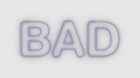 Bad neon effects, text animation on transparent background Video stock 303499275