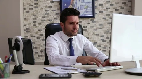 Bad News &amp; Do Not Make Mistake Business Man in Office Stock Footage 72184502