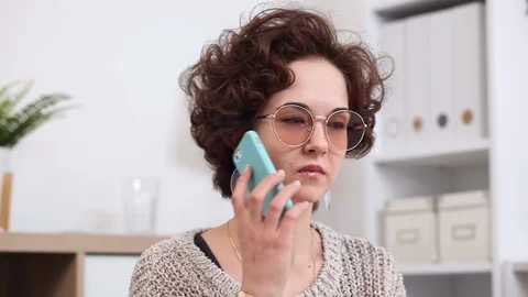 Bad News on the Phone Stock Footage 112366367