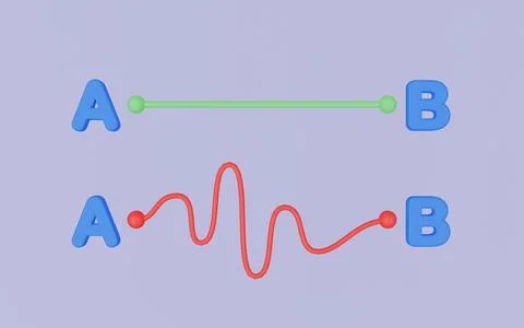 Bad or good idea and correct or incorrect pathway, Chaos and easy simple way Illustrazione stock