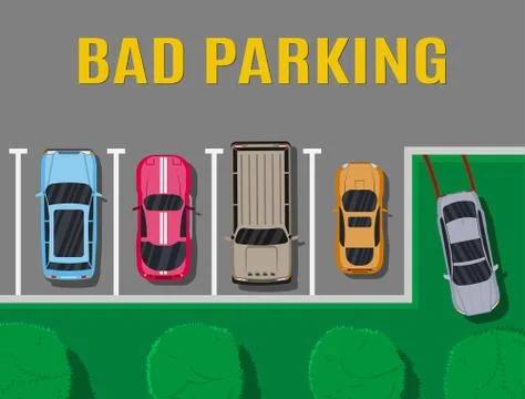 Bad or wrong car parking. Ilustración de archivo