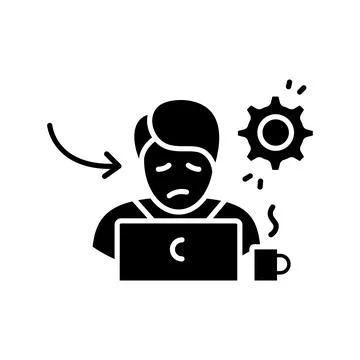 Bad performance at work glyph icon Stock Illustration