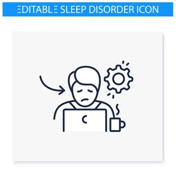 Bad performance at work line icon Stock Illustration