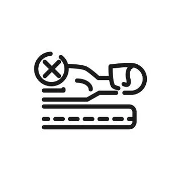 Bad posture sleep mattress comfortable soft textile linear design Stock Illustration