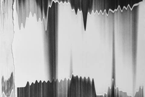 Bad printer creates an abstract grunge, wavy graphic on white paper Stock Illustration