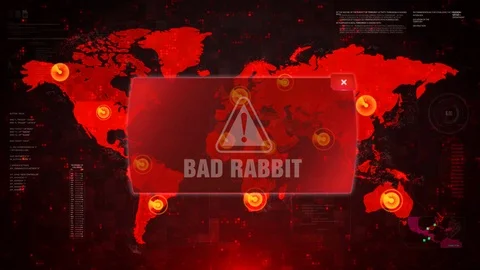 Bad Rabbit Alert Warning Attack on Scree... | Stock Video | Pond5
