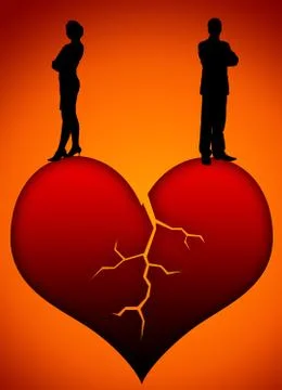 Bad relationship divorce Stock Illustration