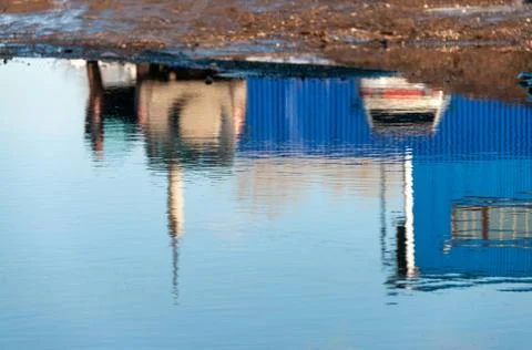 Bad roads Problematic yard passage Samara Samara region Russia Copyright: ... Foto stock