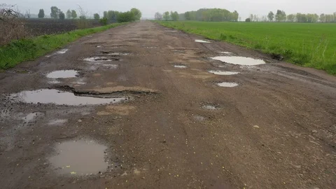 Bad rural road 3 Stock Footage 116206115