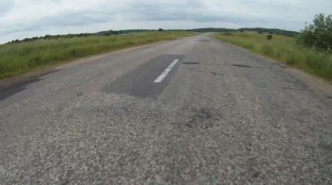 Bad rural road Stock Footage 6597936