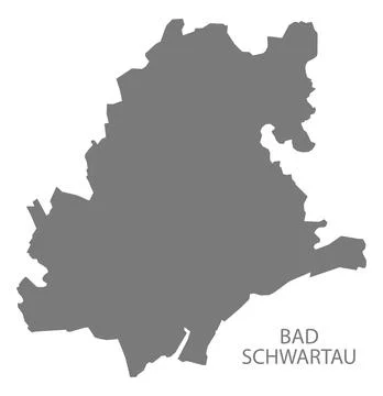 Bad Schwartau German city map grey illustration silhouette shape Stock Illustration