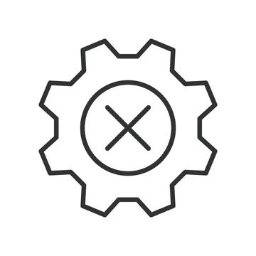 Bad settings, icon in line design. Bad settings, error, warning, malfunction Stock Illustration