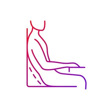 Bad sitting habit gradient linear vector icon Stock Illustration