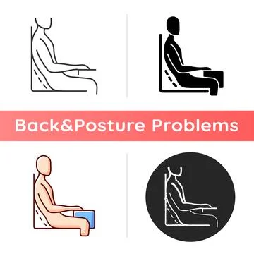 Bad sitting habit icon Stock Illustration