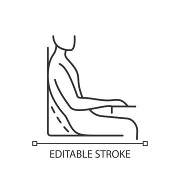 Bad sitting habit linear icon Stock Illustration