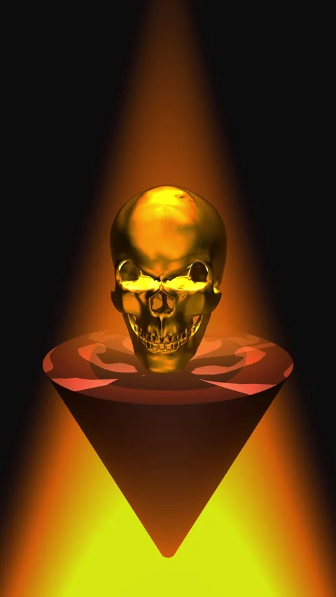 BAD SKULL Loop in Robot Hand, vertical 스톡 동영상 329623129