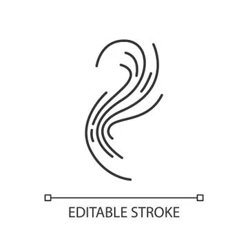 Bad smell pixel perfect linear icon. Stink cloud. Toxic emission, scent. Reek Stock-Illustration