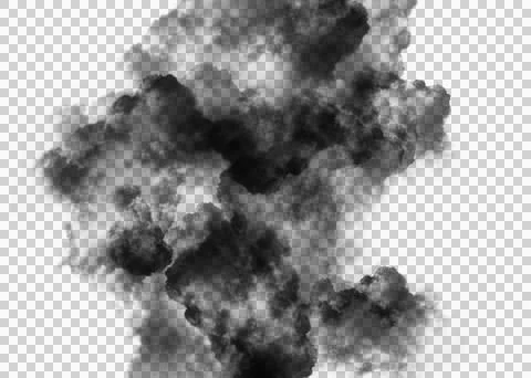 Bad smoke pollution on transparency background Stock Illustration