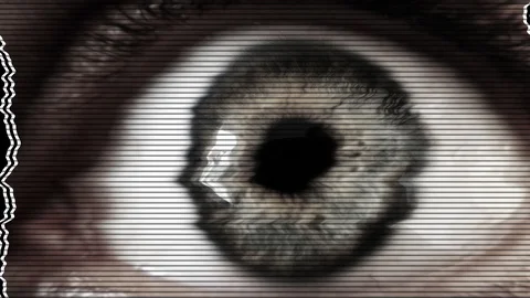 Bad Static TV Eye Approach Retro Television Screen, Loop Ready Stock Footage 129666911