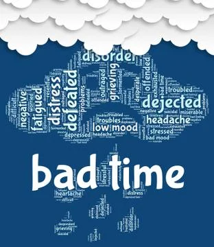 Bad Time Represents Wordclouds Hardship And Word Stockillustratie