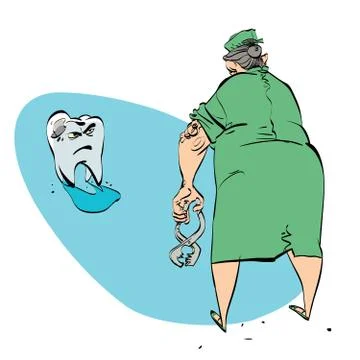 Bad tooth and the dentist Stock Illustration