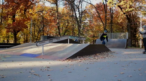 Bad Trick on a Skateboard Stock Footage 42852282