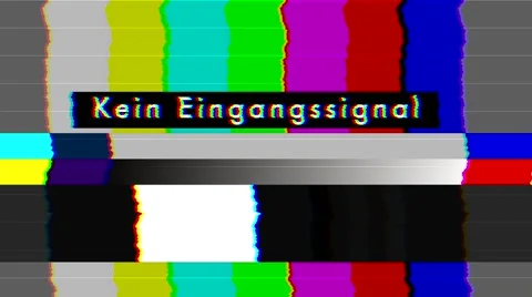 Bad TV Color Bars - No Signal - German Text - Loop Stock Footage 42256018