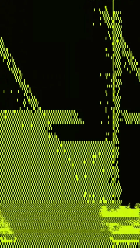 Bad TV Distortion 4K Vertical — Digital Glitch Overlay VJ Stock Footage 329801150