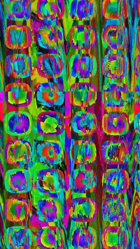 Bad TV Distortion 4K Vertical — Digital Glitch Overlay VJ Stock Footage 329811297