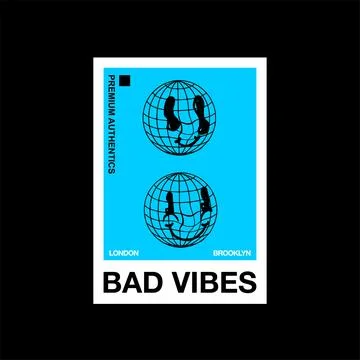 Bad vibes authentic simple vintage Stock Illustration
