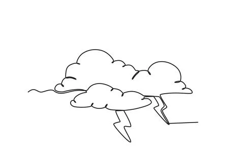 Bad weather, clouds, and lightning Stock Illustration
