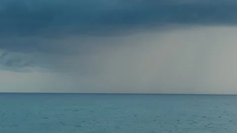 Bad weather clouds over the ocean Stock Footage 293382588
