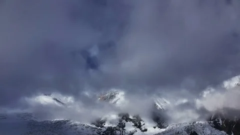 Bad weather in mountain landscape. Time lapse Stock Footage 70894043