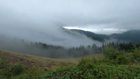 Bad weather in mountains, timelapse Stock Footage 164257949