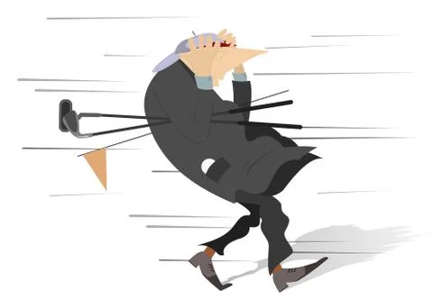 Bad weather for playing golf Stock Illustration