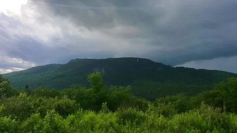 Bad Weather With Rain Among The Mountain In Canada Stock Footage