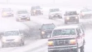 Bad Weather Snow Storm Traffic Stock Footage